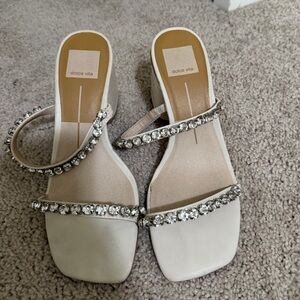Dolce Vita Cream Sandals with Sparkling Embellishments